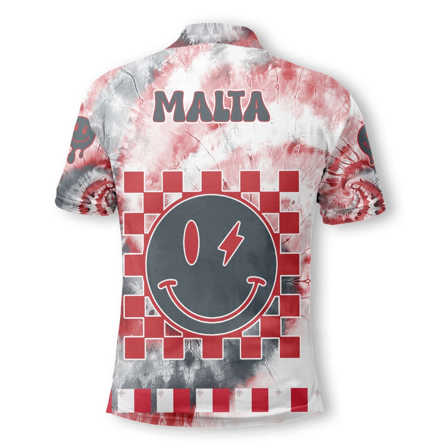 Malta Polo Shirt Custom Tie Dye Style 3