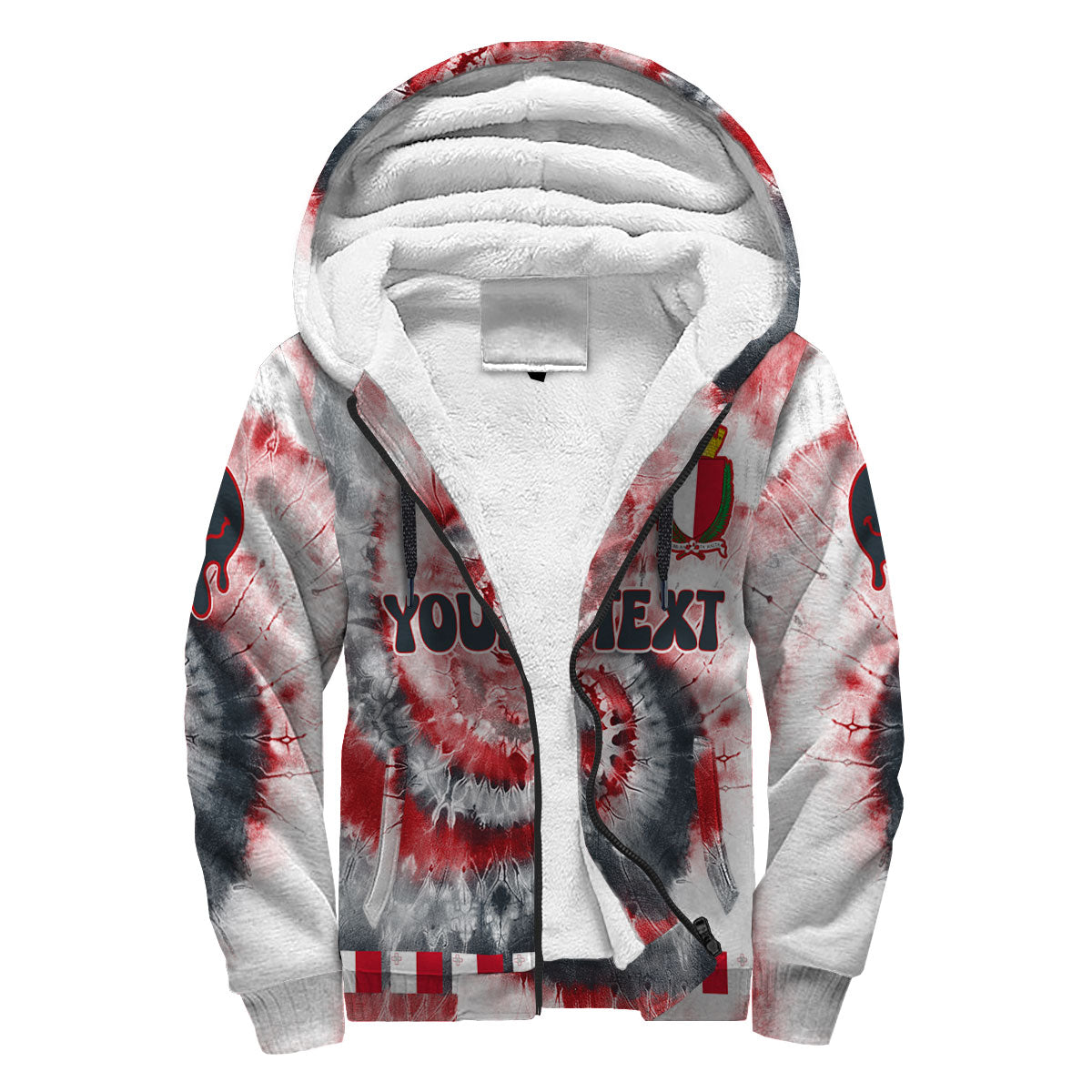 Malta Sherpa Hoodie Custom Tie Dye Style 3