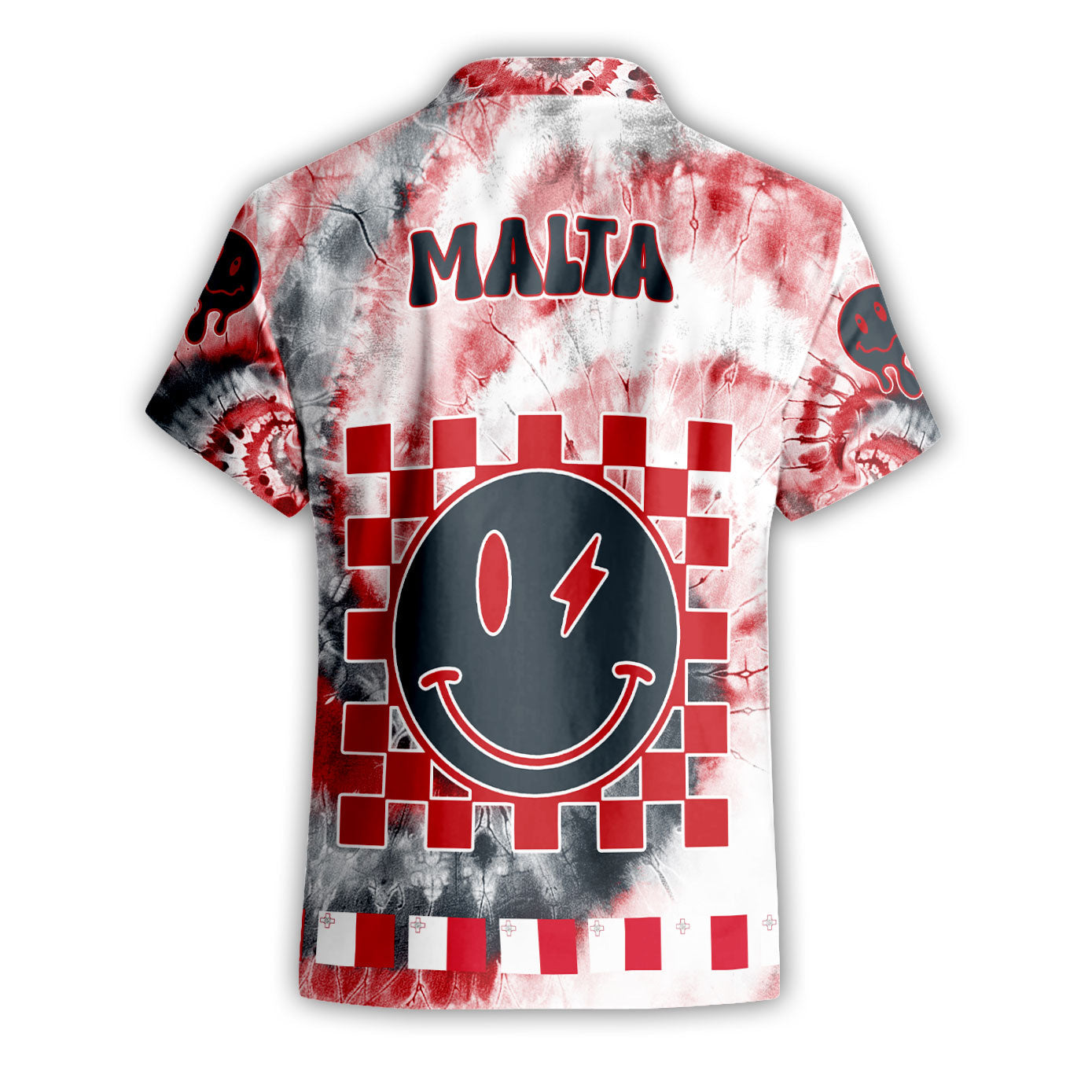 Malta Short Sleeve Shirt Custom Tie Dye Style 2