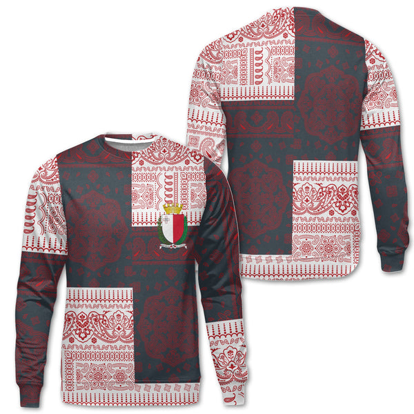 Malta Sweatshirt Flag And Paisley Basic Style 1