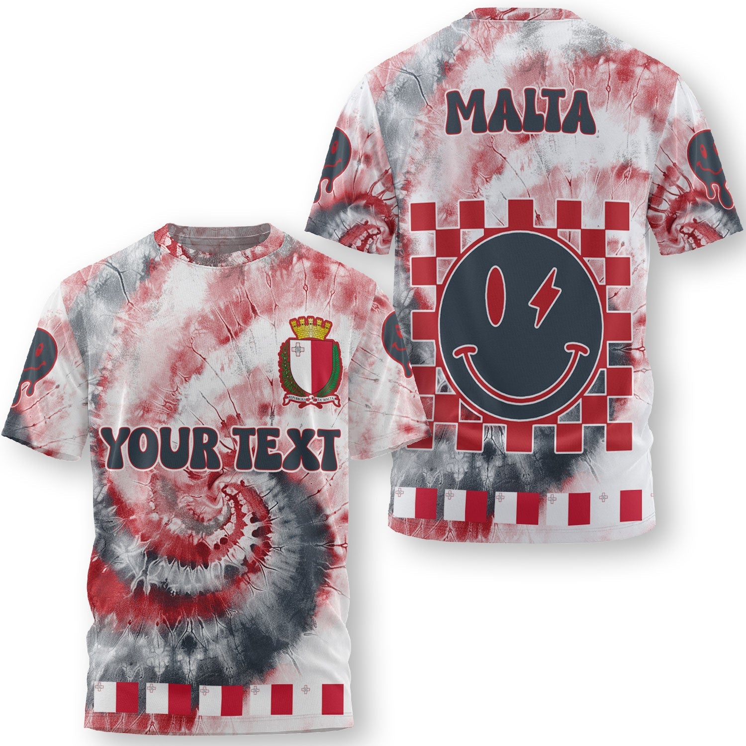 Malta T Shirt Custom Tie Dye Style 3