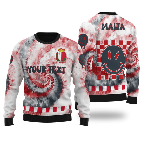 Malta Ugly Sweater Custom Tie Dye Style 1