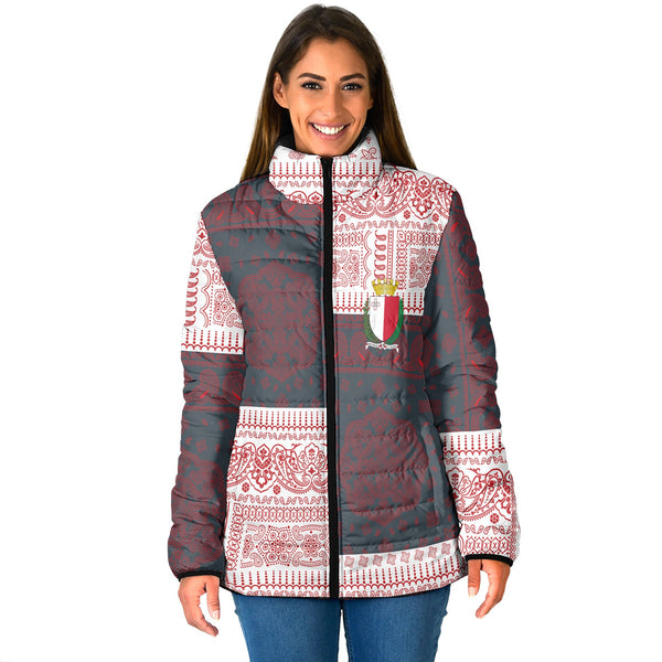 Malta Women Padded Jacket Flag And Paisley Basic Style 1