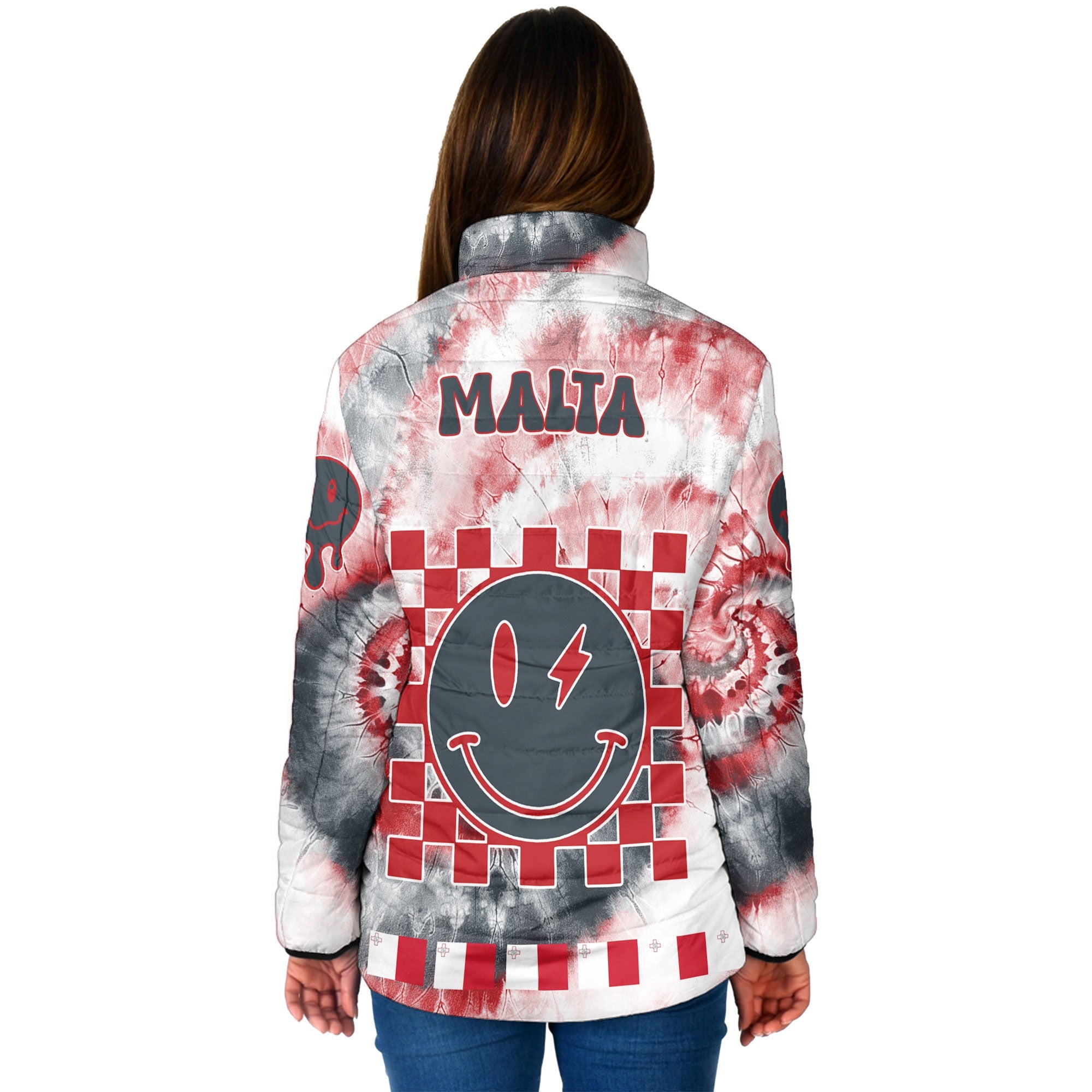 Malta Women Padded Jacket Custom Tie Dye Style 2