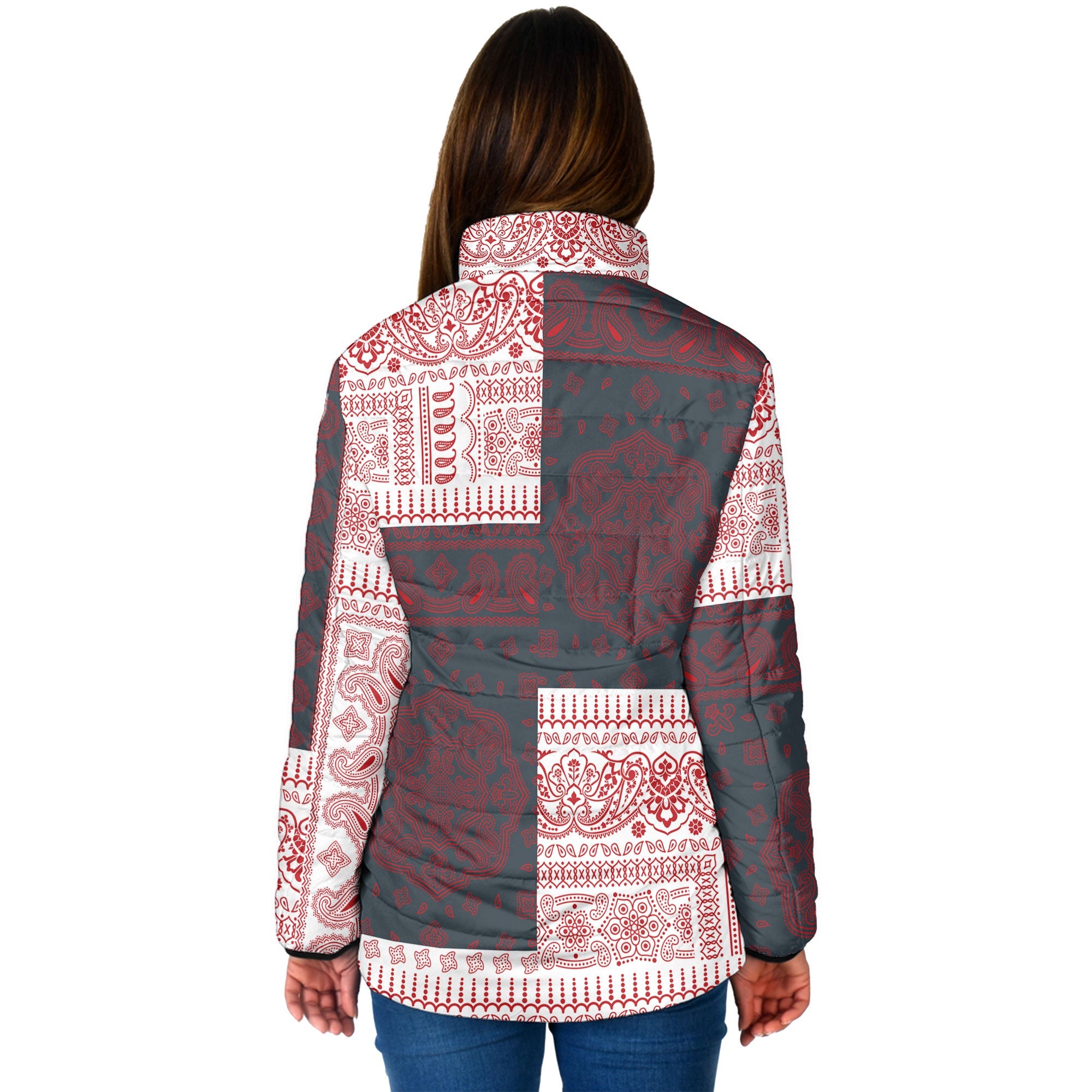 Malta Women Padded Jacket Flag And Paisley Basic Style 2