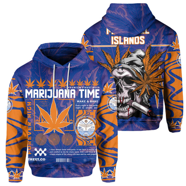 Marshall Islands Hoodie Flag & Coat Of Arms Marijuanas Style