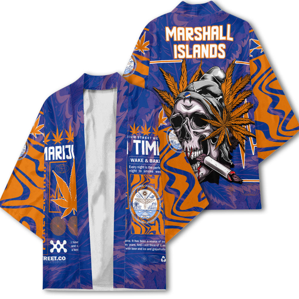 Marshall Islands Kimono Flag & Coat Of Arms Marijuanas Style