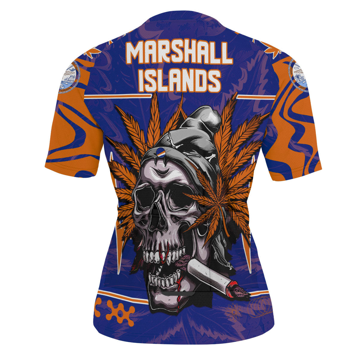 Marshall Islands Men's Cycling Jersey Flag & Coat Of Arms Marijuanas Style