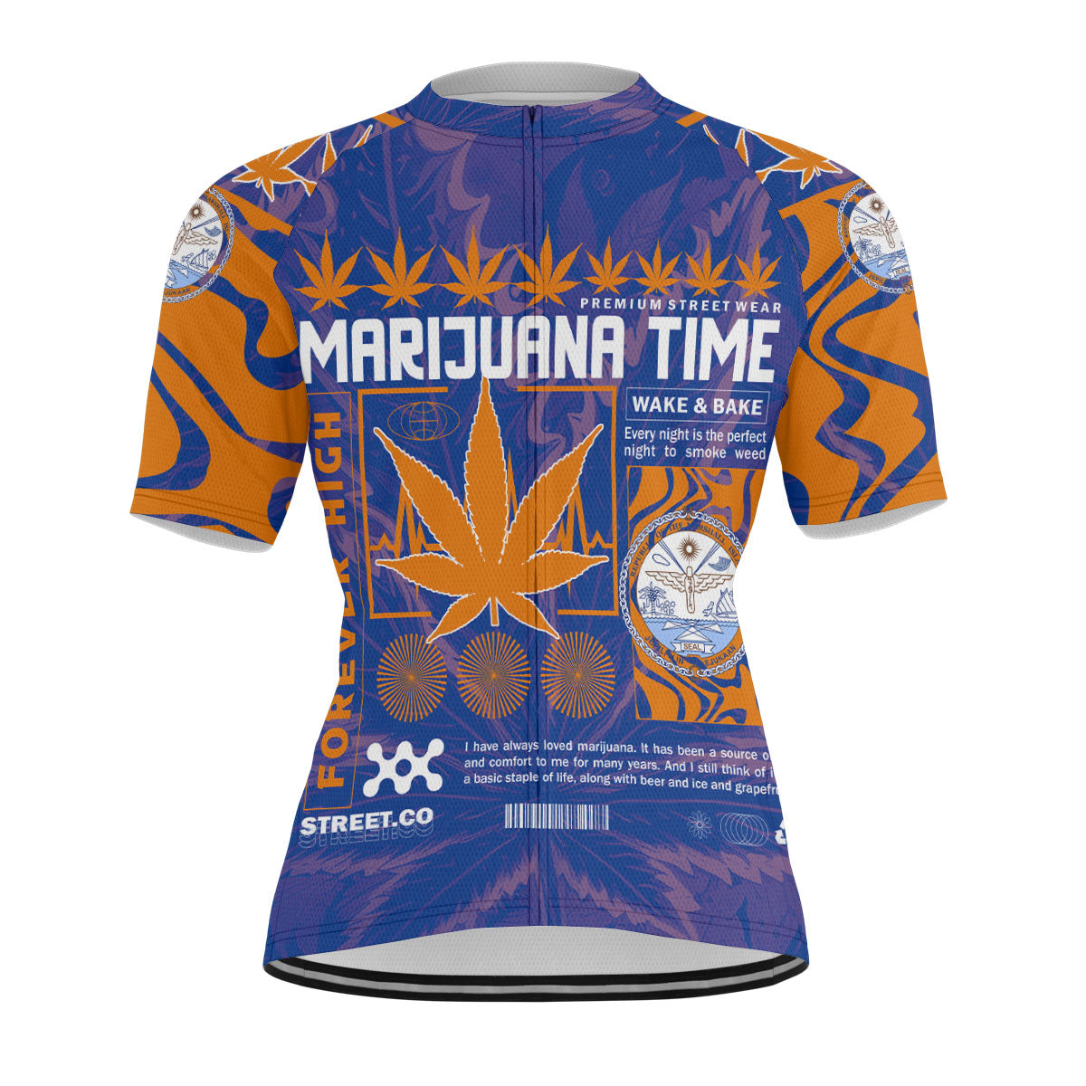 Marshall Islands Men's Cycling Jersey Flag & Coat Of Arms Marijuanas Style