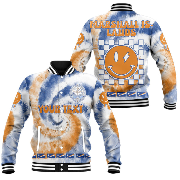 Marshall Islands Baseball Jacket Custom Tie Dye Style 1