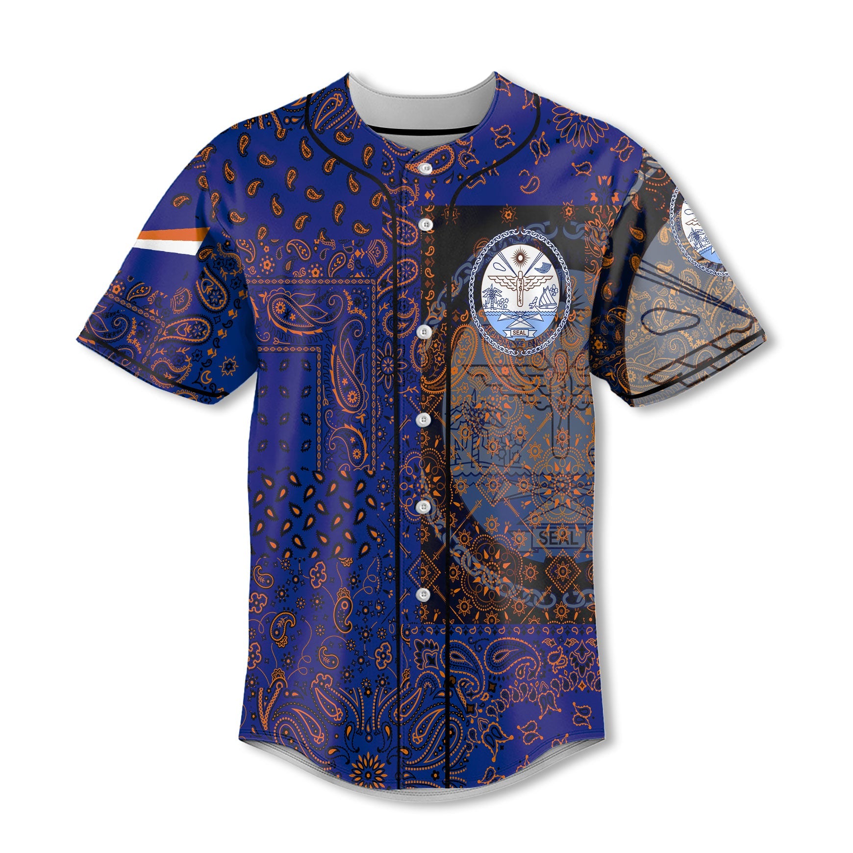 Marshall Islands Baseball Jersey Paisley Flag And Skull Style 2