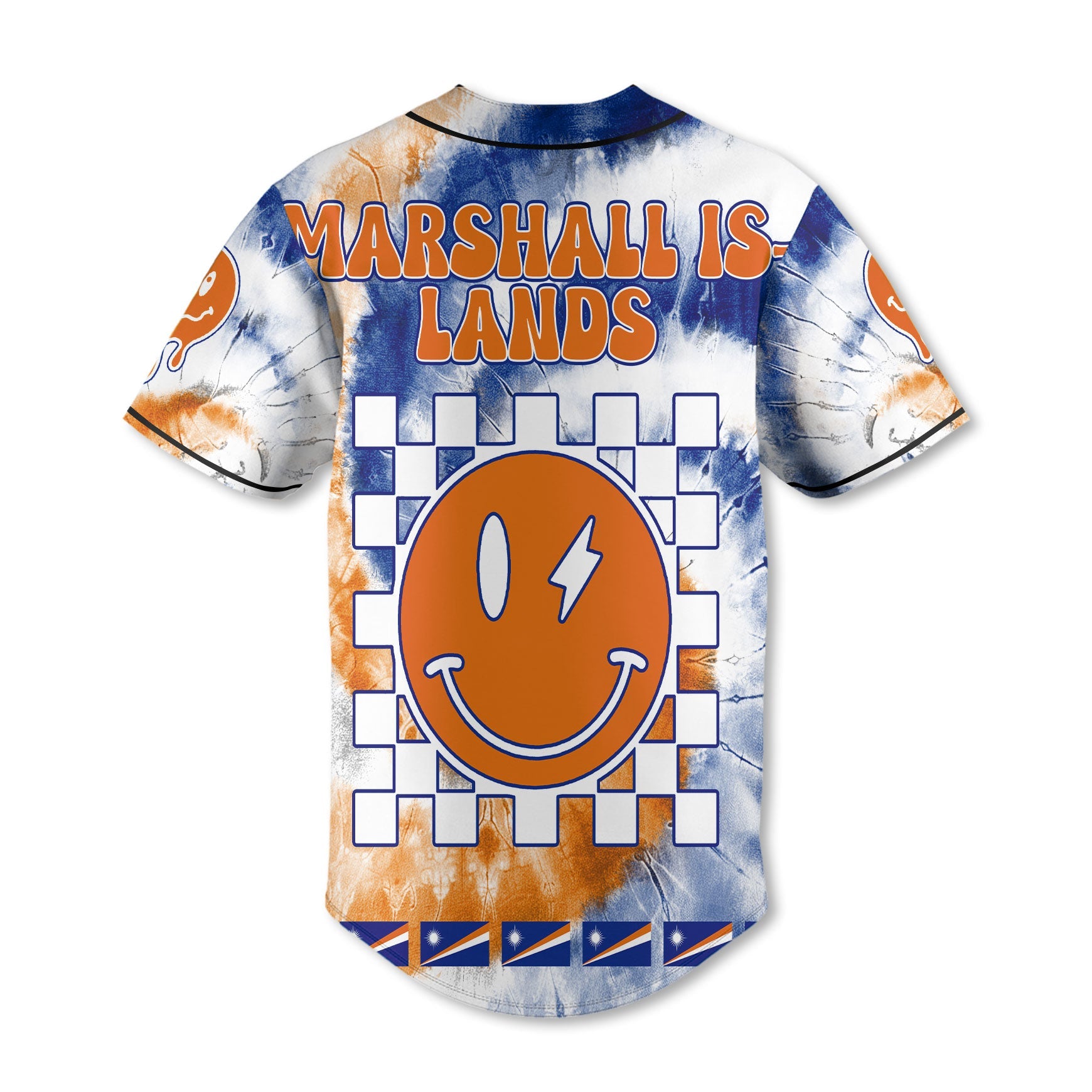 Marshall Islands Baseball Jersey Custom Tie Dye Style 3