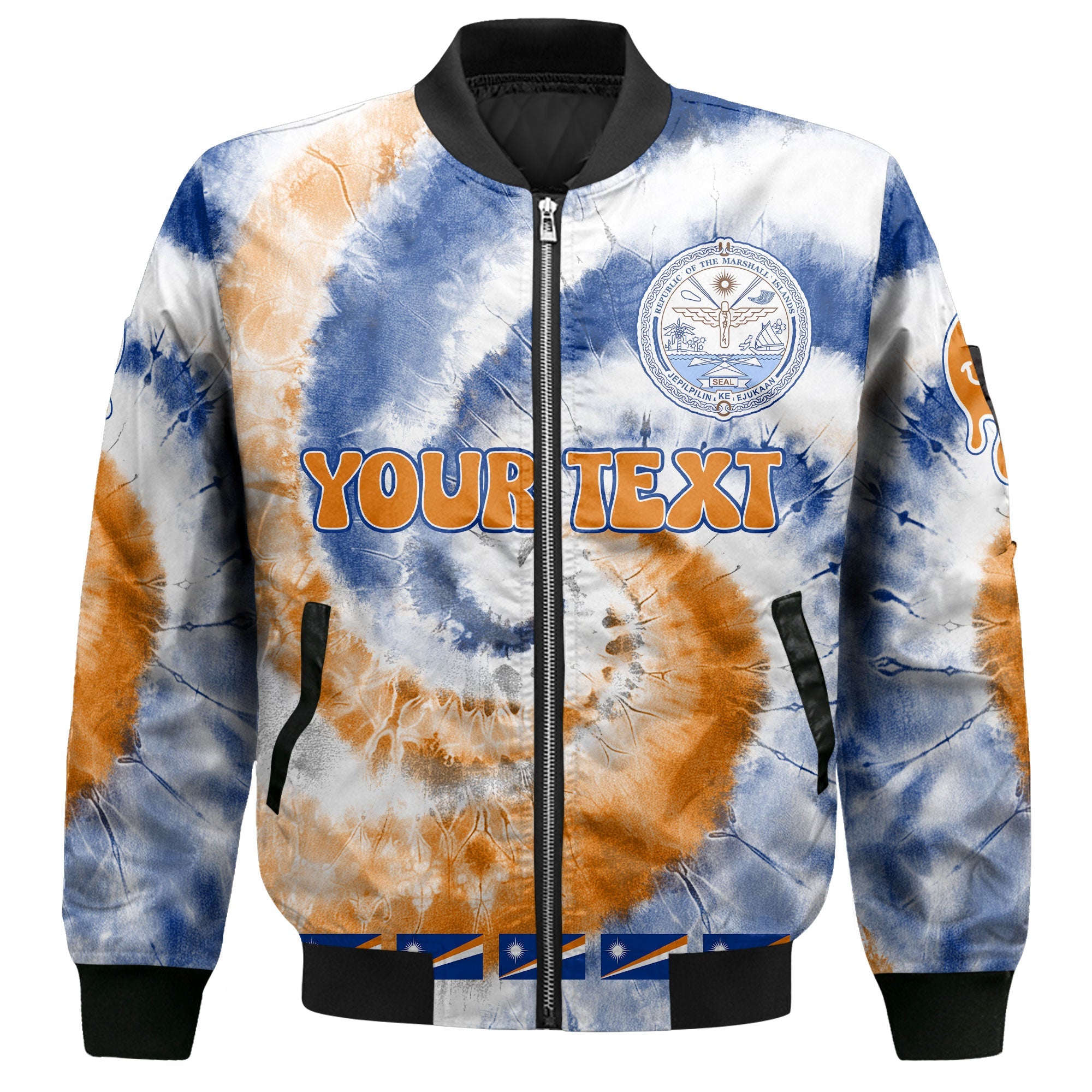 Marshall Islands Bomber Jacket Custom Tie Dye Style 2