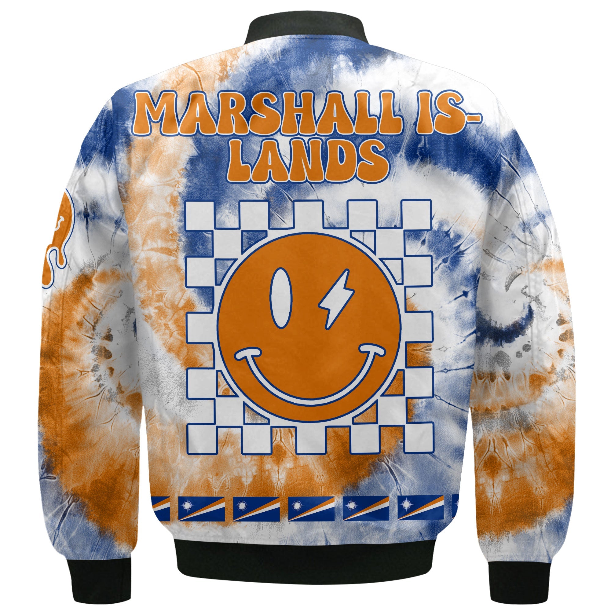 Marshall Islands Bomber Jacket Custom Tie Dye Style 3