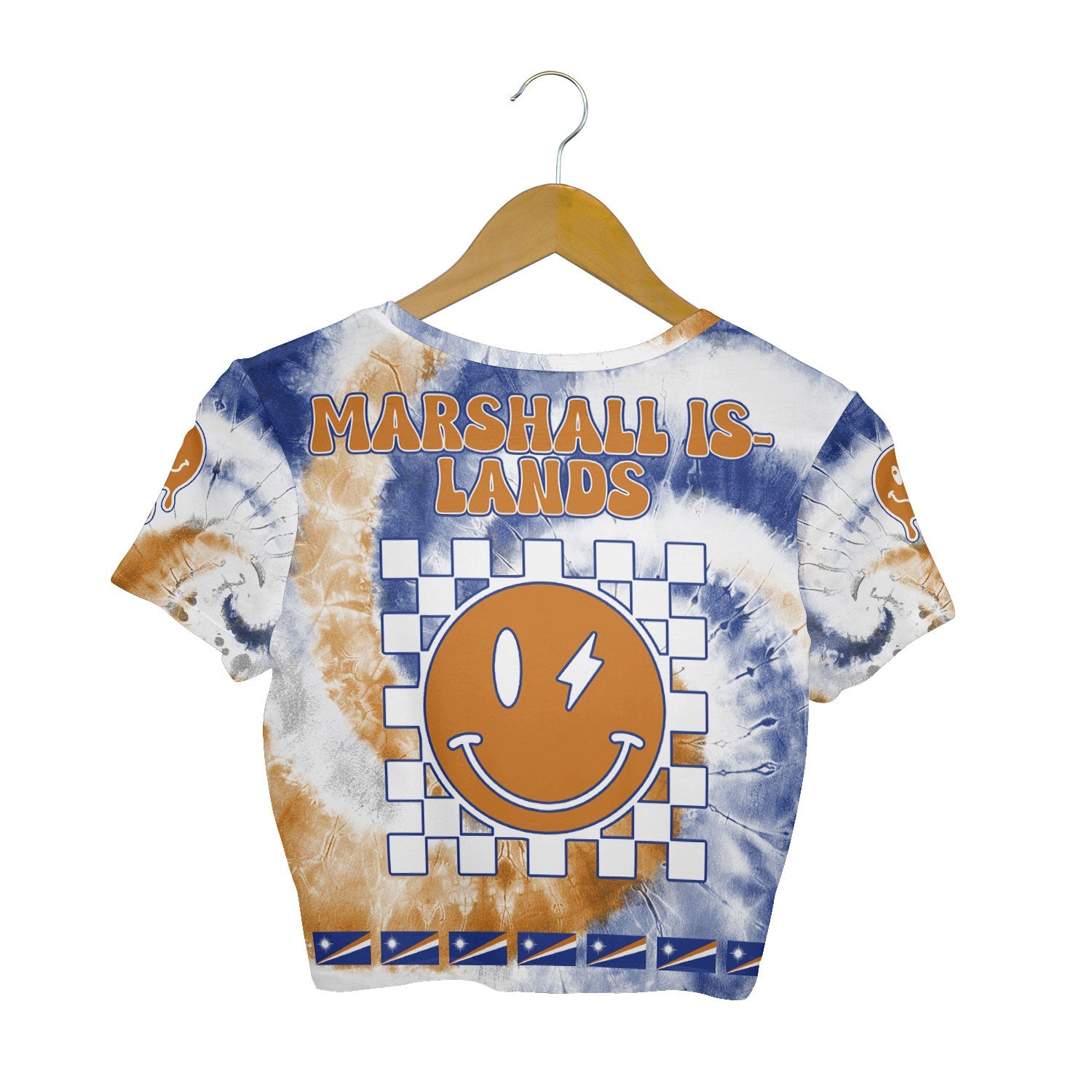 Marshall Islands Croptop T Shirt Custom Tie Dye Style 2