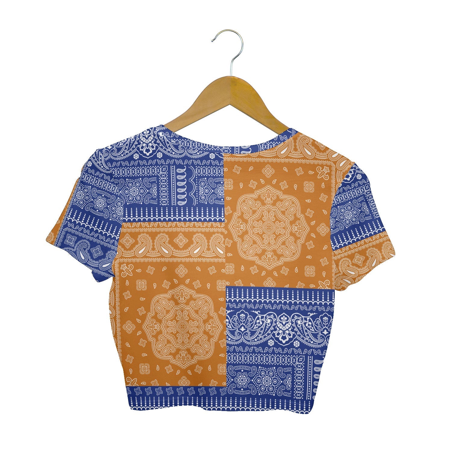 Marshall Islands Croptop T Shirt Flag And Paisley Basic Style 2