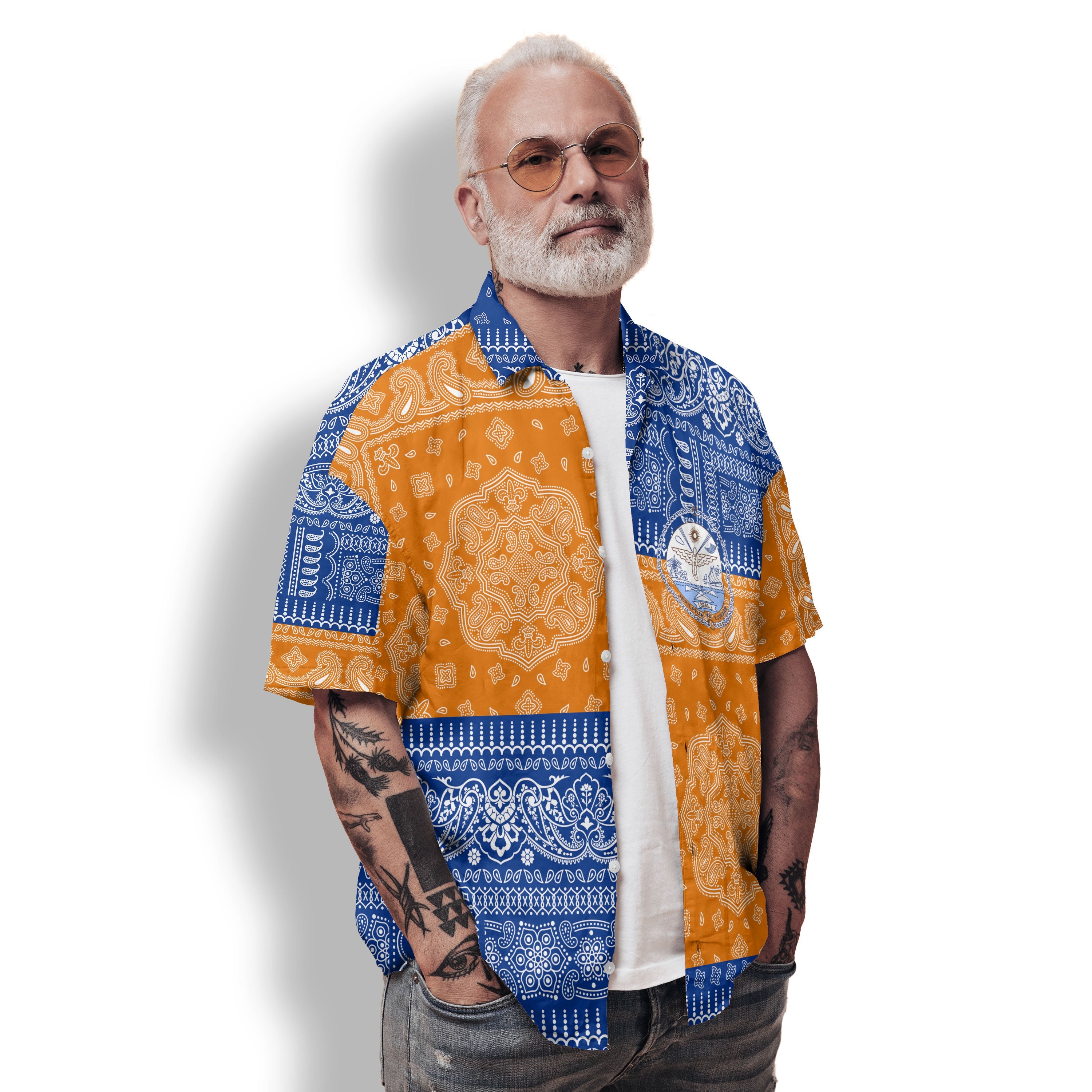 Marshall Islands Hawaiian Shirt Flag And Paisley Basic Style 2