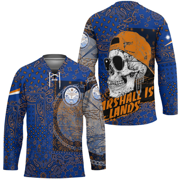 Marshall Islands Hockey Jersey Paisley Flag And Skull Style 1