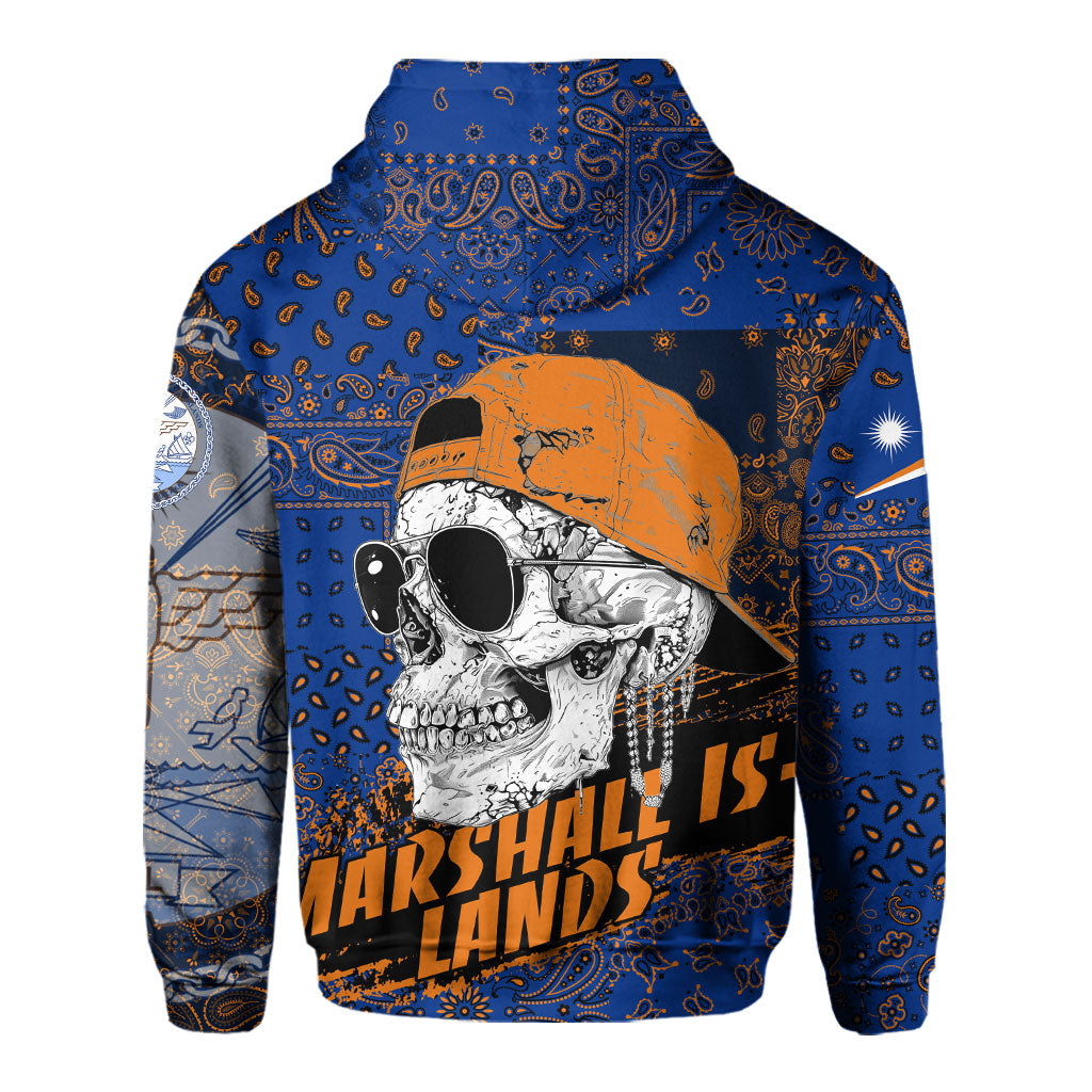 Marshall Islands Hoodie Paisley Flag And Skull Style 3