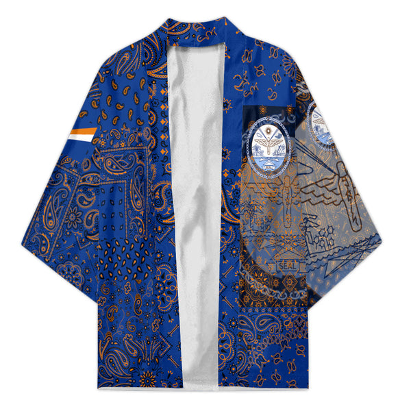 Marshall Islands Kimono Paisley Flag And Skull Style 1