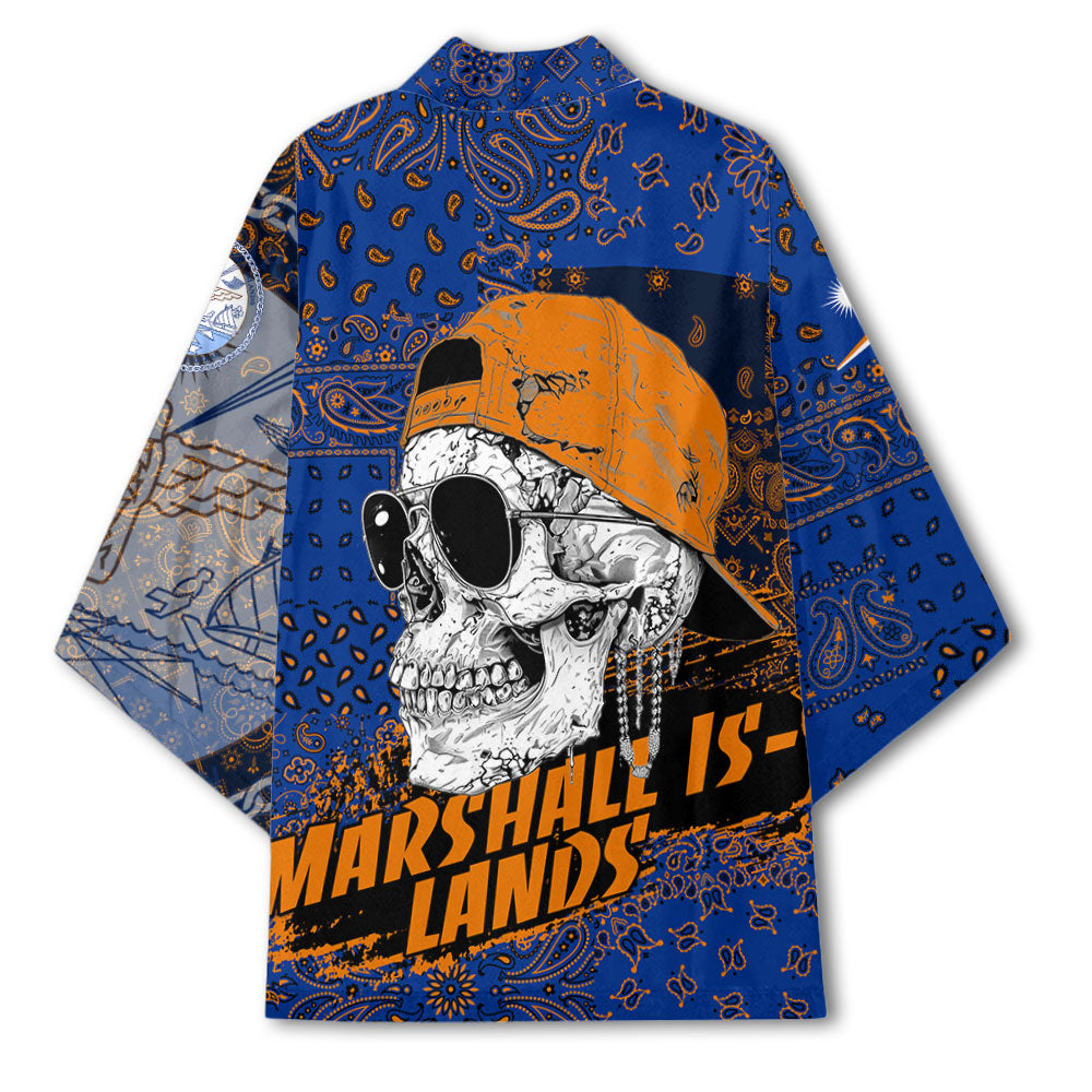 Marshall Islands Kimono Paisley Flag And Skull Style 3