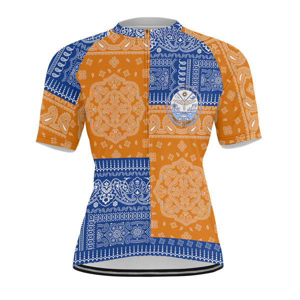 Marshall Islands Men Cycling Jersey Flag And Paisley Basic Style 1