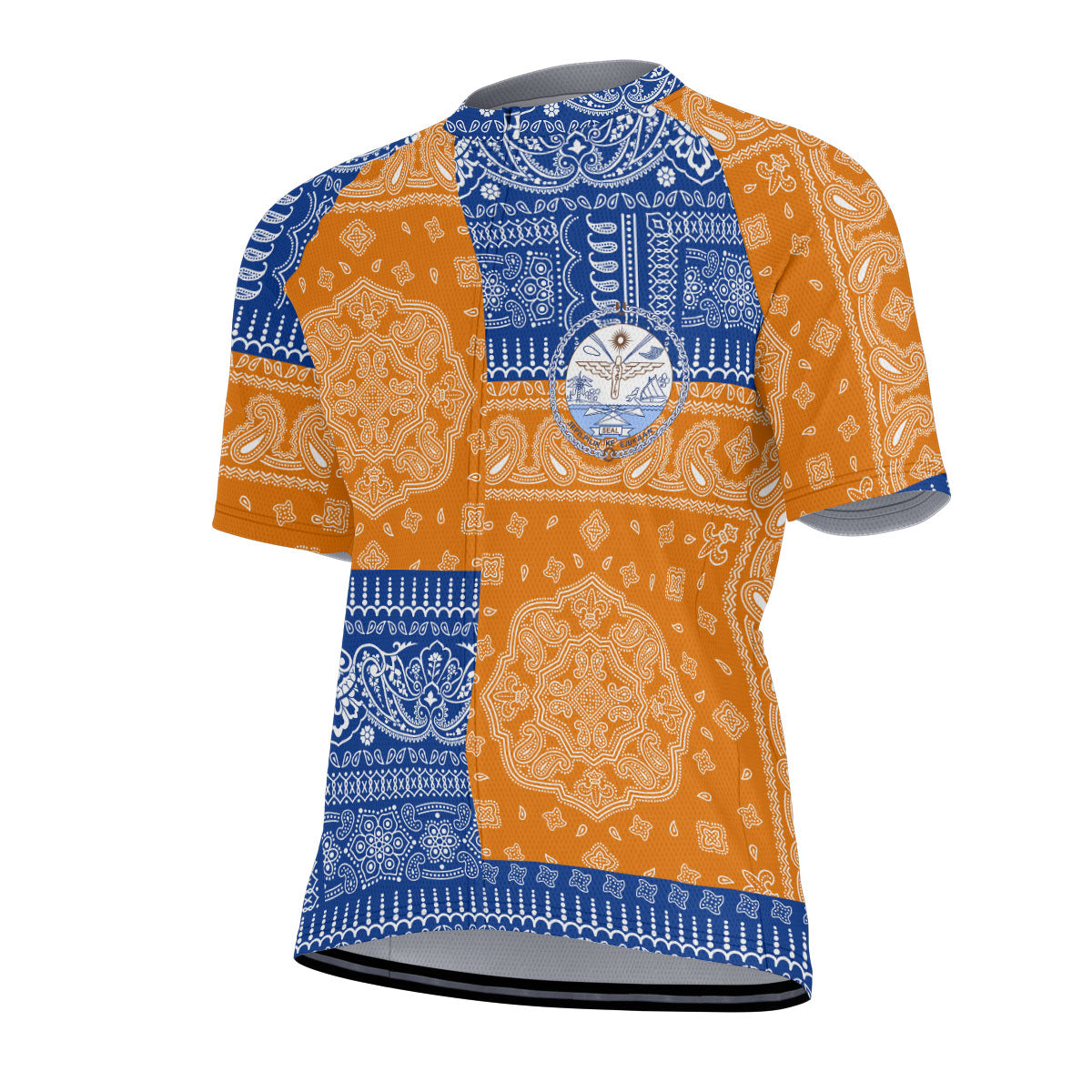 Marshall Islands Men Cycling Jersey Flag And Paisley Basic Style 2