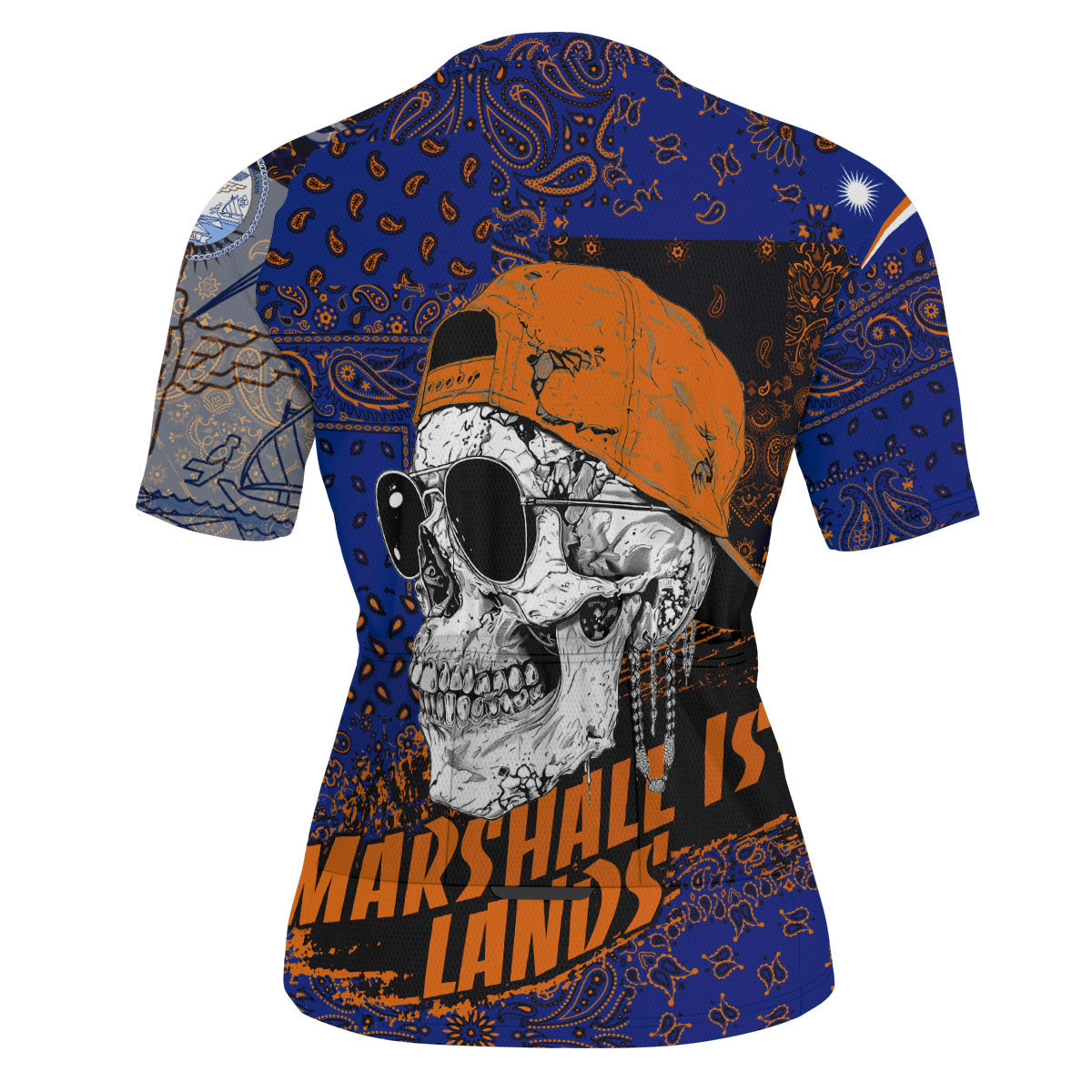 Marshall Islands Men Cycling Jersey Paisley Flag And Skull Style 3