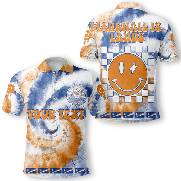 Marshall Islands Polo Shirt Custom Tie Dye Style 1