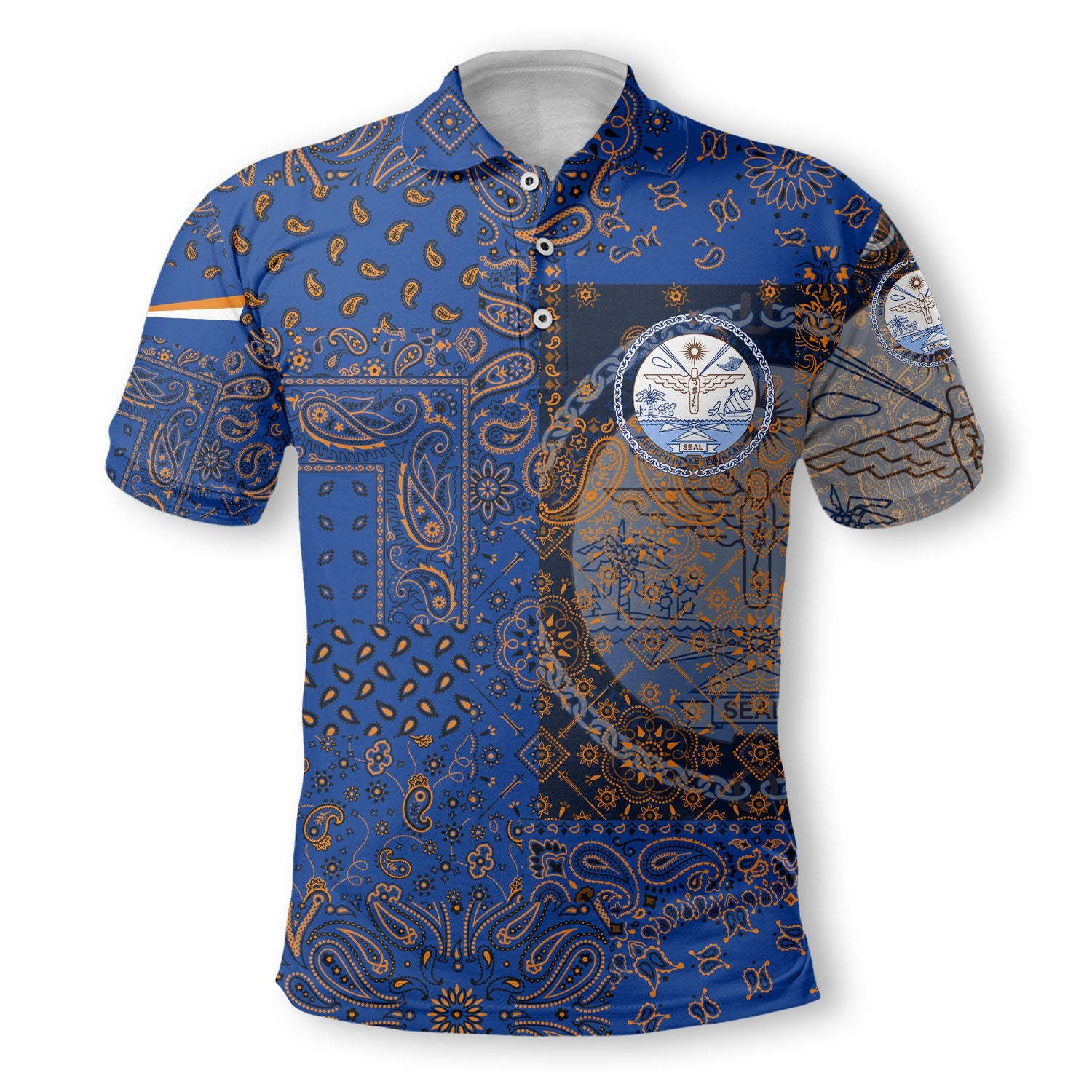 Marshall Islands Polo Shirt Paisley Flag And Skull Style 2