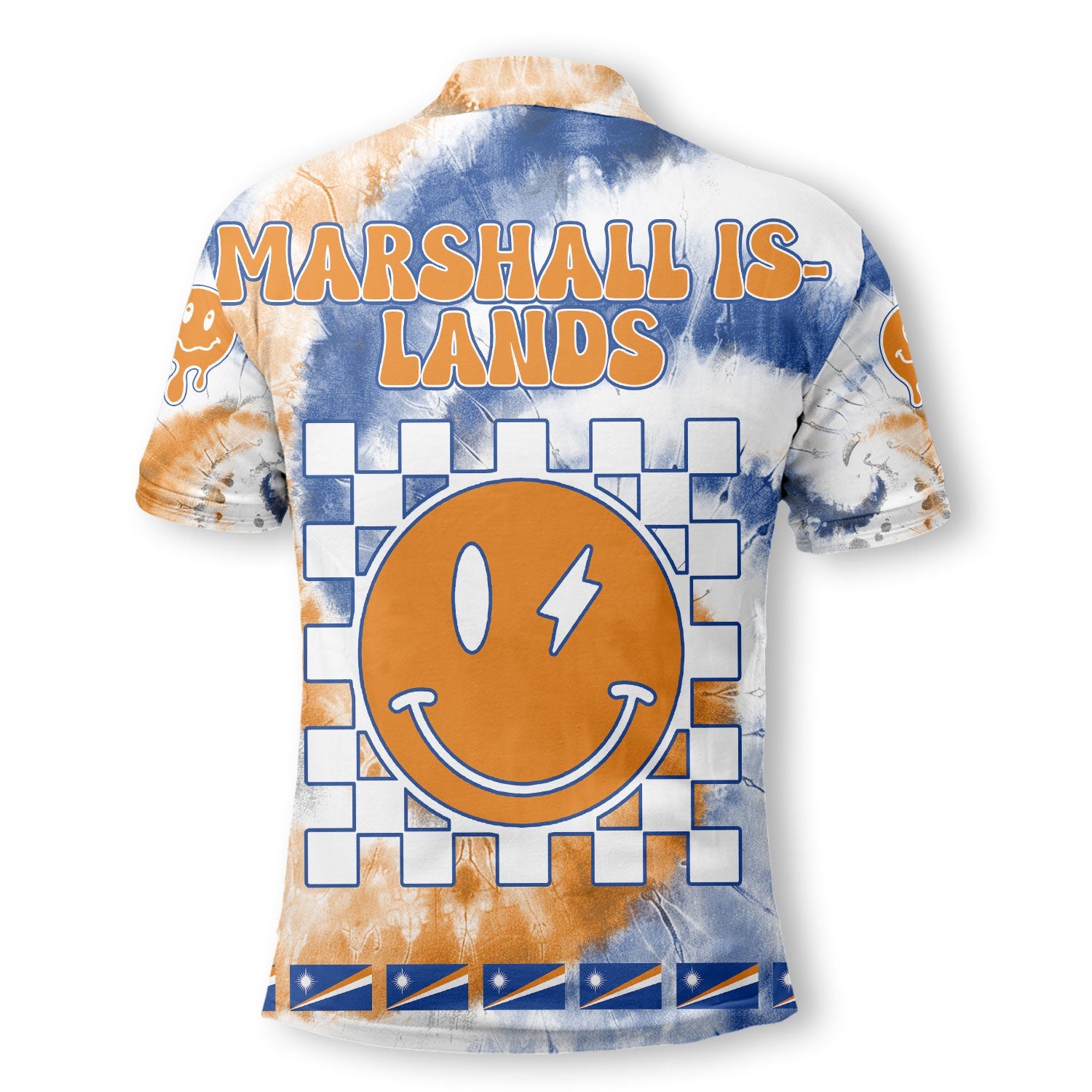 Marshall Islands Polo Shirt Custom Tie Dye Style 3