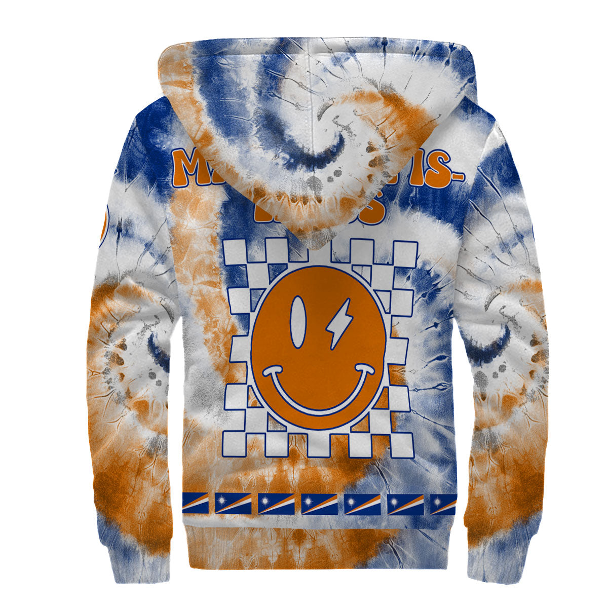 Marshall Islands Sherpa Hoodie Custom Tie Dye Style 2