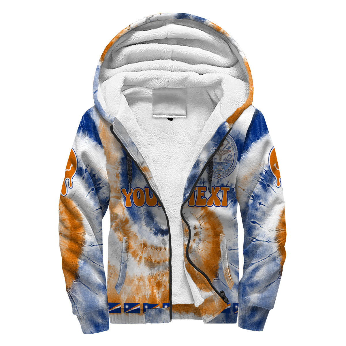 Marshall Islands Sherpa Hoodie Custom Tie Dye Style 3