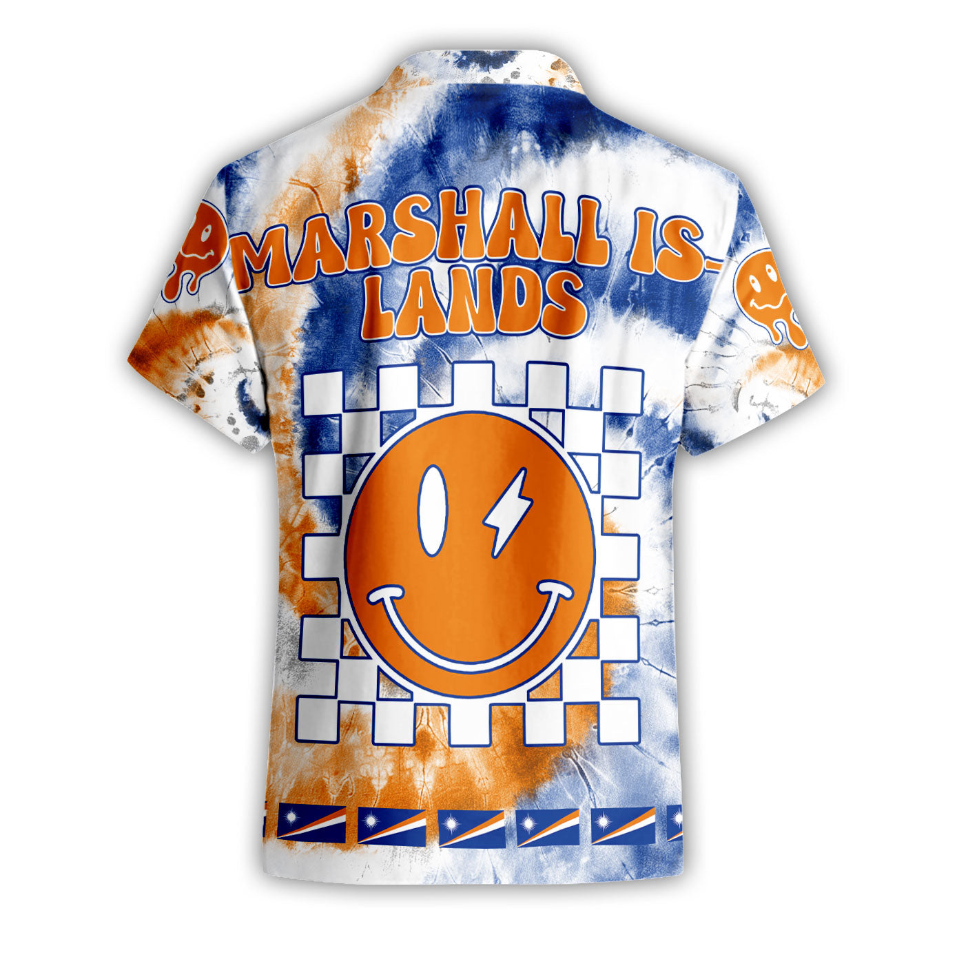 Marshall Islands Short Sleeve Shirt Custom Tie Dye Style 2