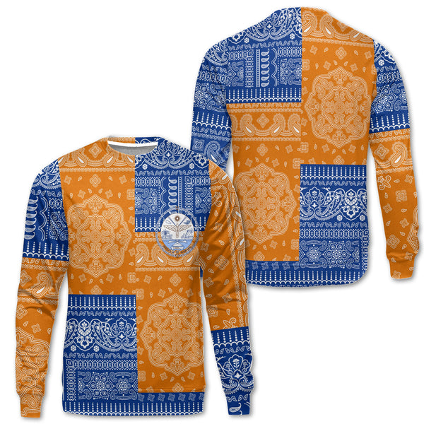 Marshall Islands Sweatshirt Flag And Paisley Basic Style 1