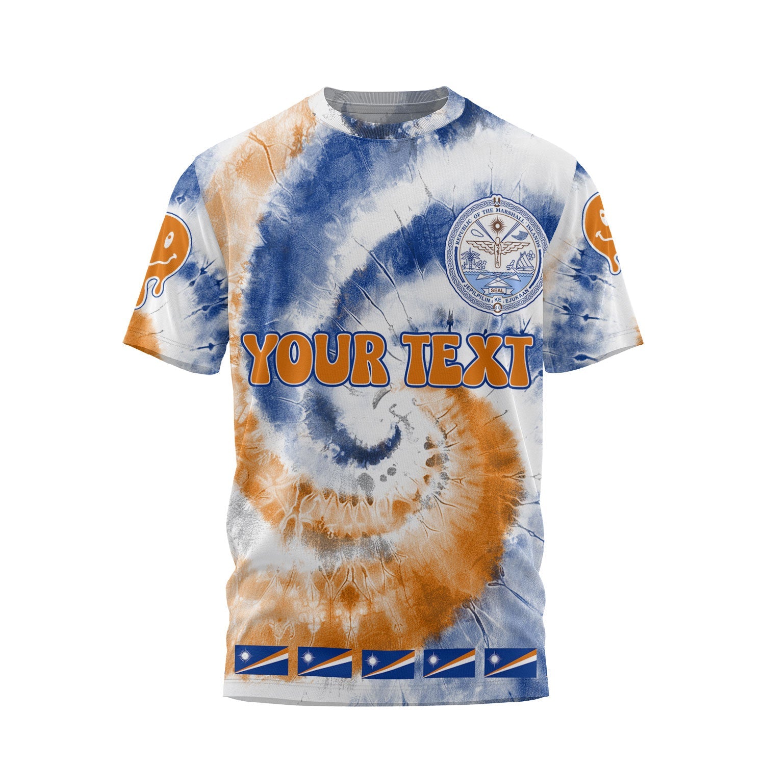 Marshall Islands T Shirt Custom Tie Dye Style 1