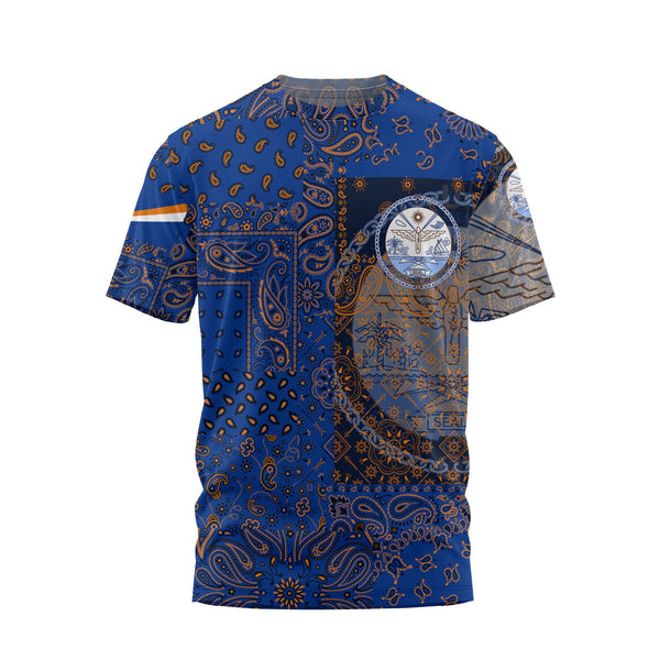 Marshall Islands T Shirt Paisley Flag And Skull Style 1