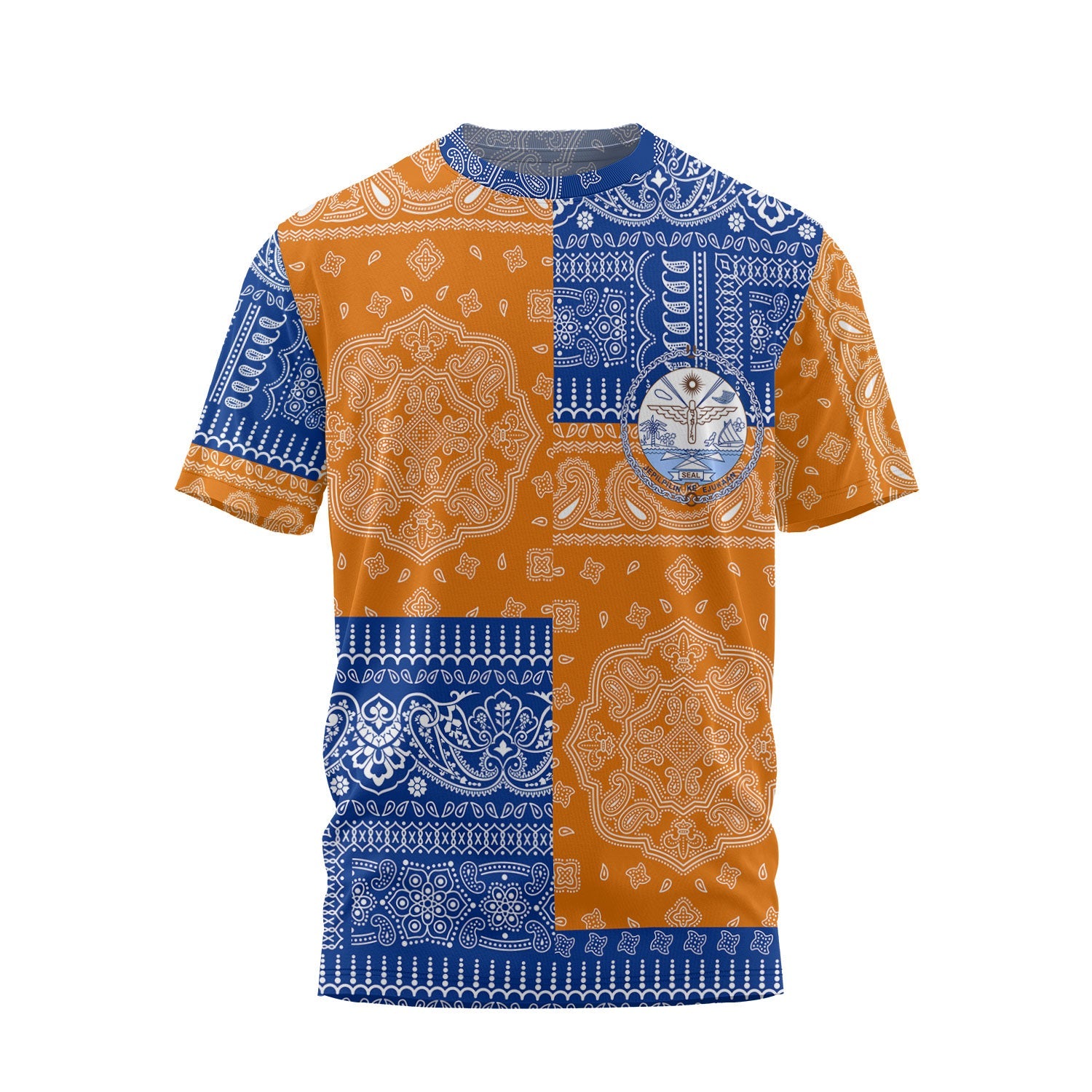 Marshall Islands T Shirt Flag And Paisley Basic Style 2