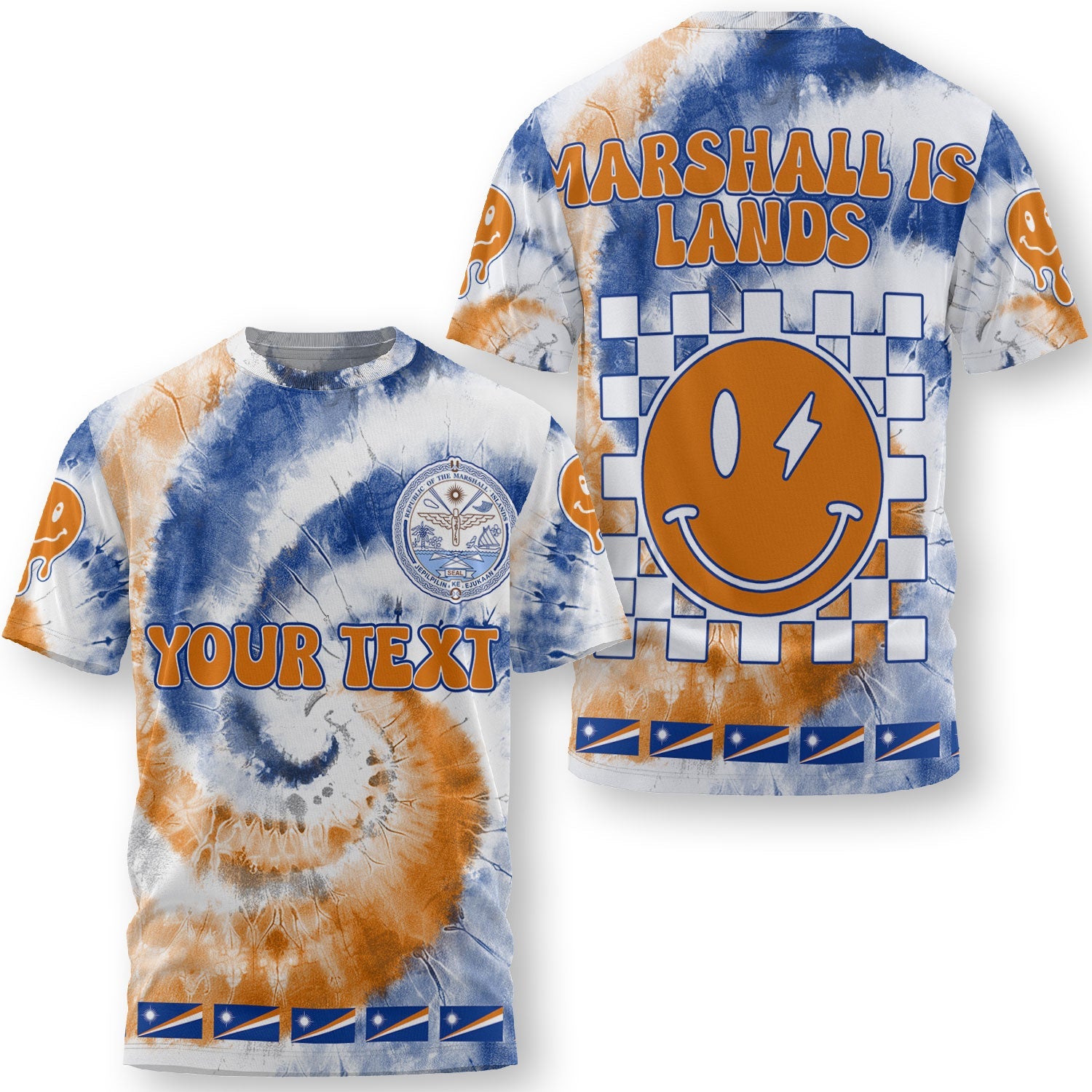 Marshall Islands T Shirt Custom Tie Dye Style 3