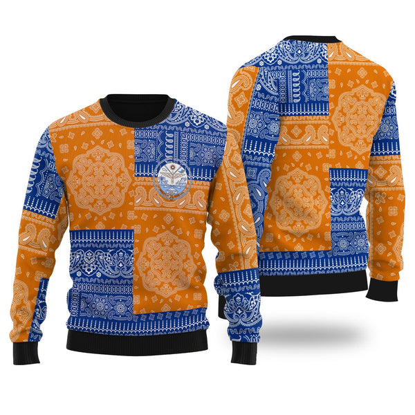 Marshall Islands Ugly Sweater Flag And Paisley Basic Style 1