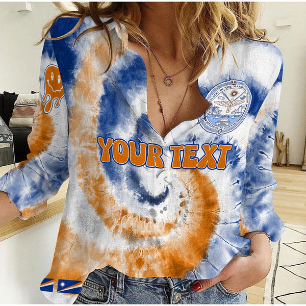 Marshall Islands Women Casual Shirt Custom Tie Dye Style 1