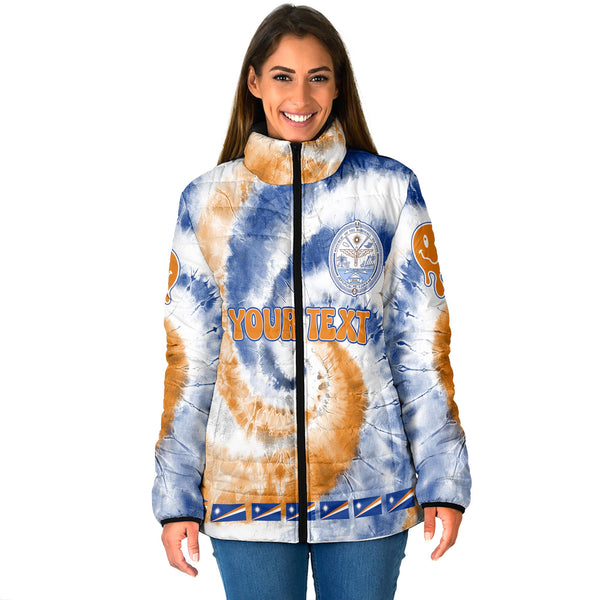 Marshall Islands Women Padded Jacket Custom Tie Dye Style 1