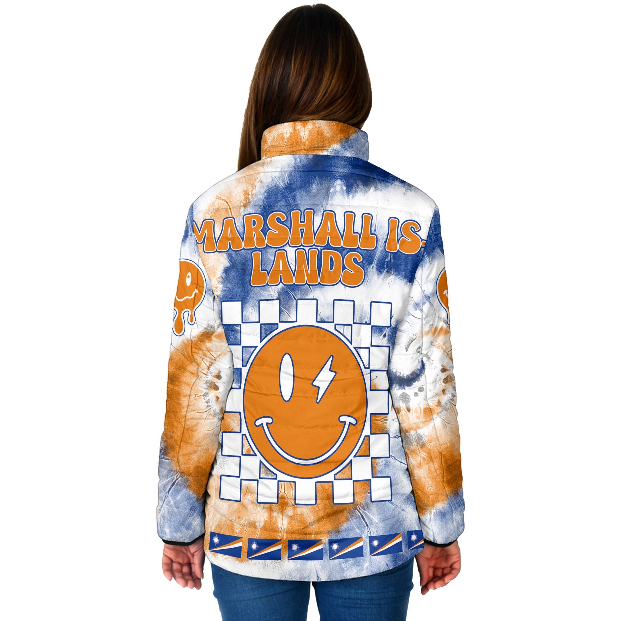 Marshall Islands Women Padded Jacket Custom Tie Dye Style 2