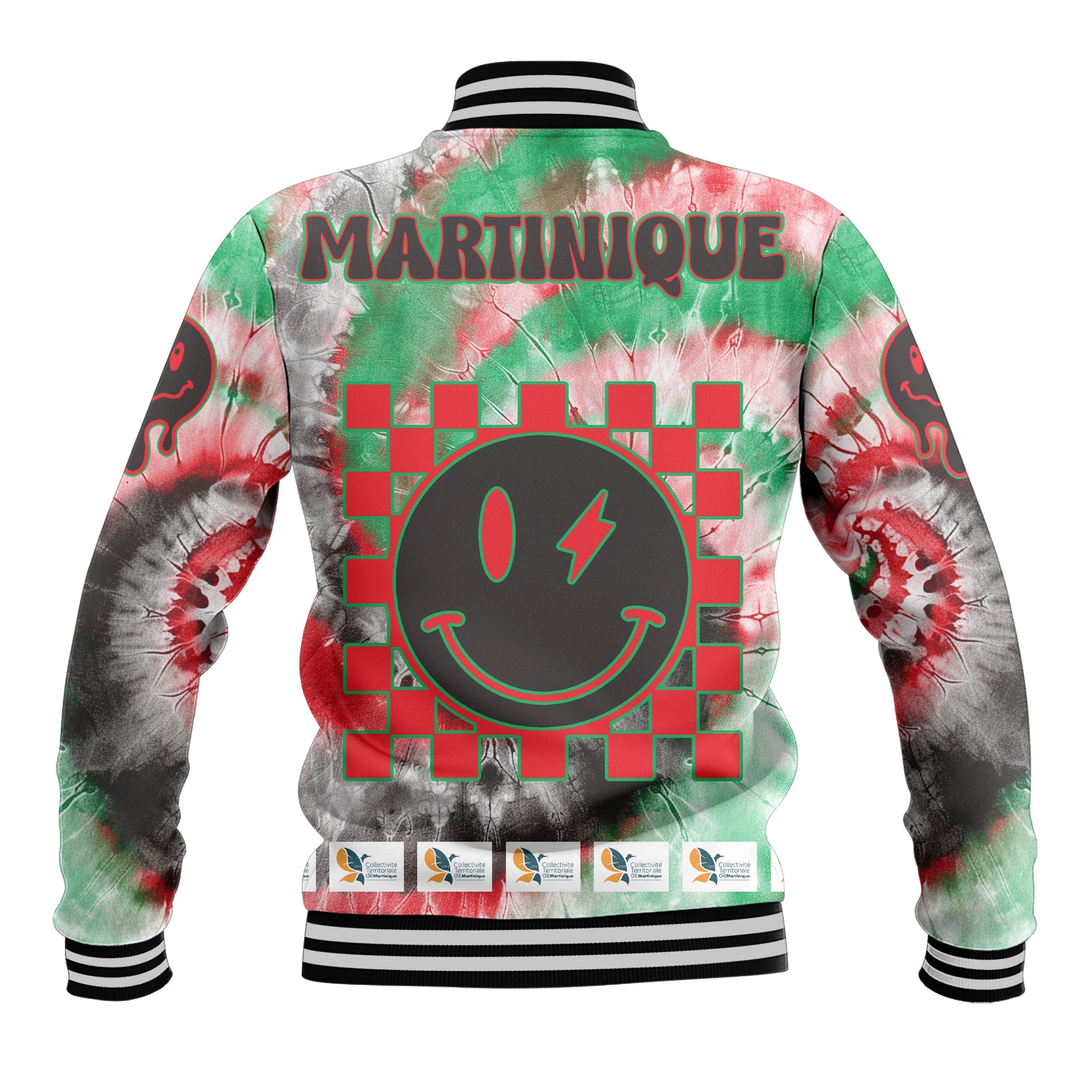 Martinique Baseball Jacket Custom Tie Dye Style 3