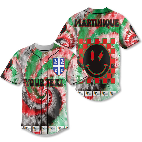 Martinique Baseball Jersey Custom Tie Dye Style 1