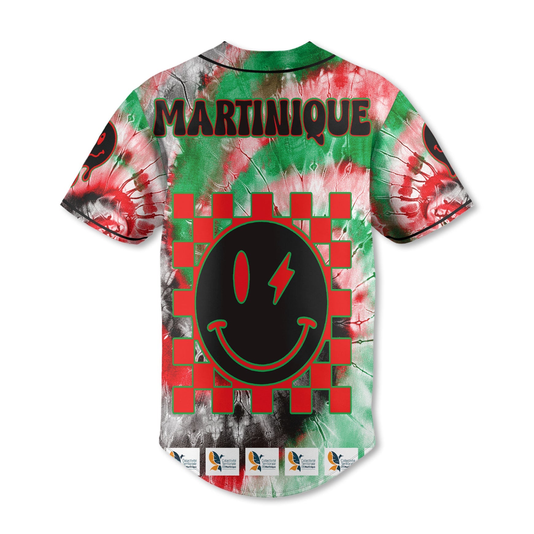 Martinique Baseball Jersey Custom Tie Dye Style 3