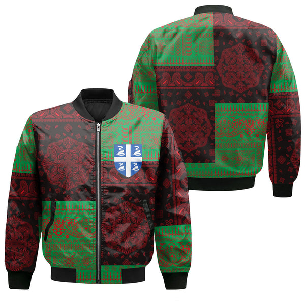 Martinique Bomber Jacket Flag And Paisley Basic Style 1