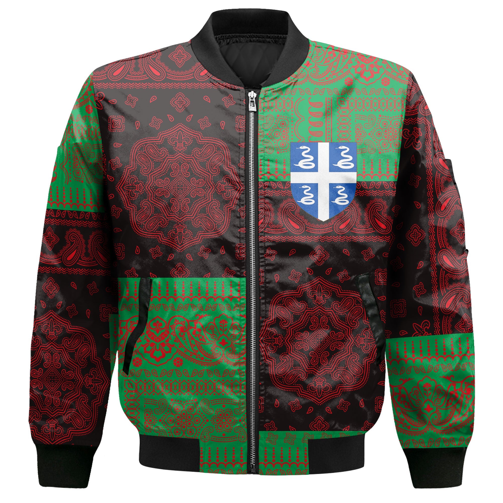 Martinique Bomber Jacket Flag And Paisley Basic Style 2