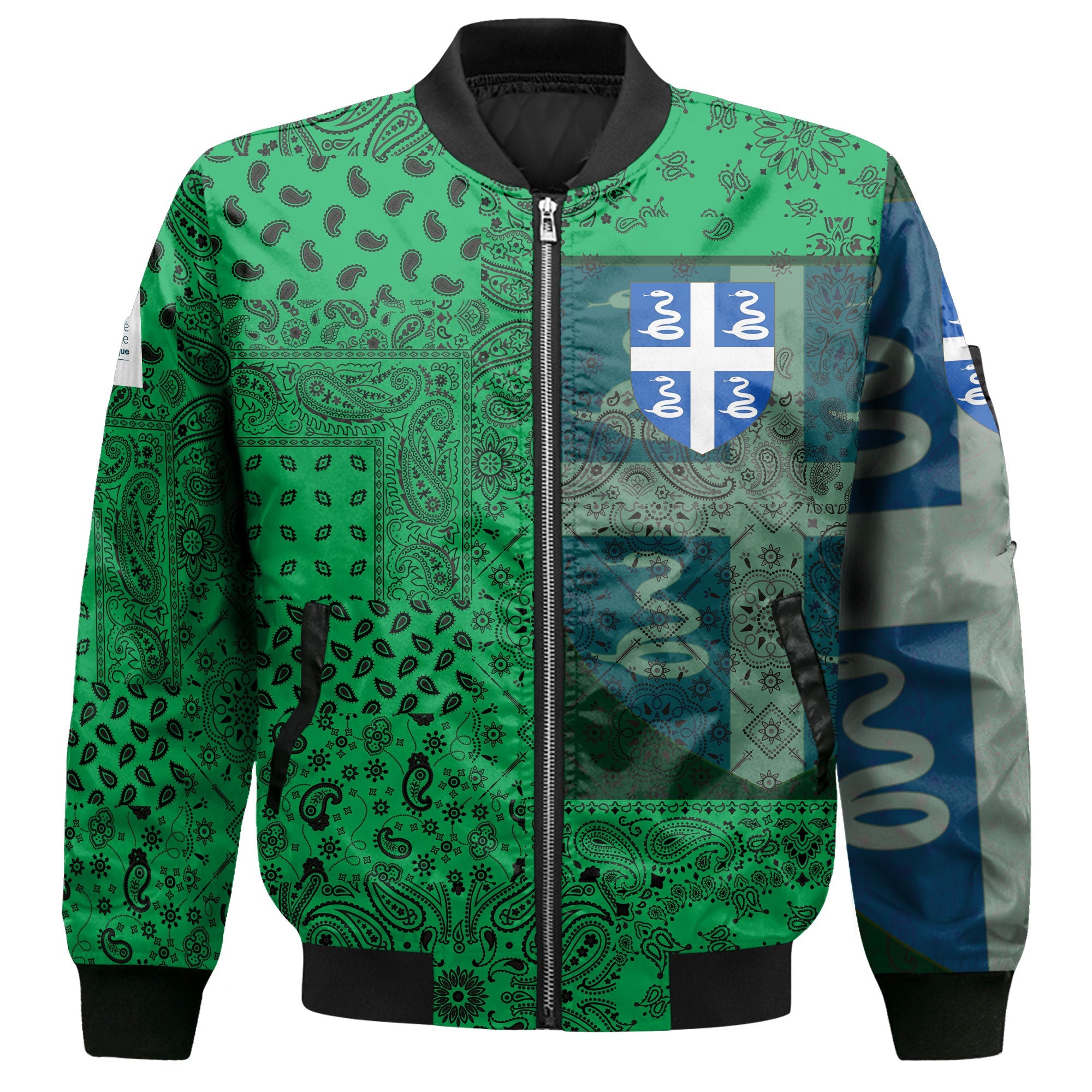 Martinique Bomber Jacket Paisley Flag And Skull Style 2