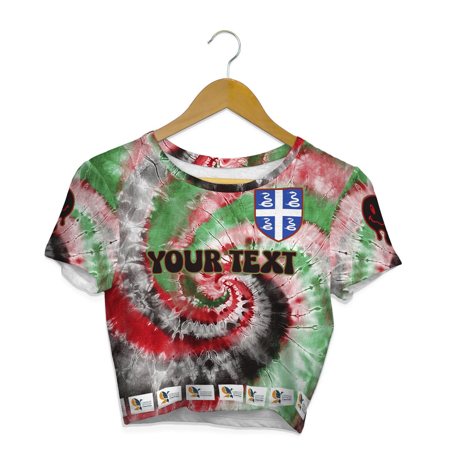 Martinique Croptop T Shirt Custom Tie Dye Style 1